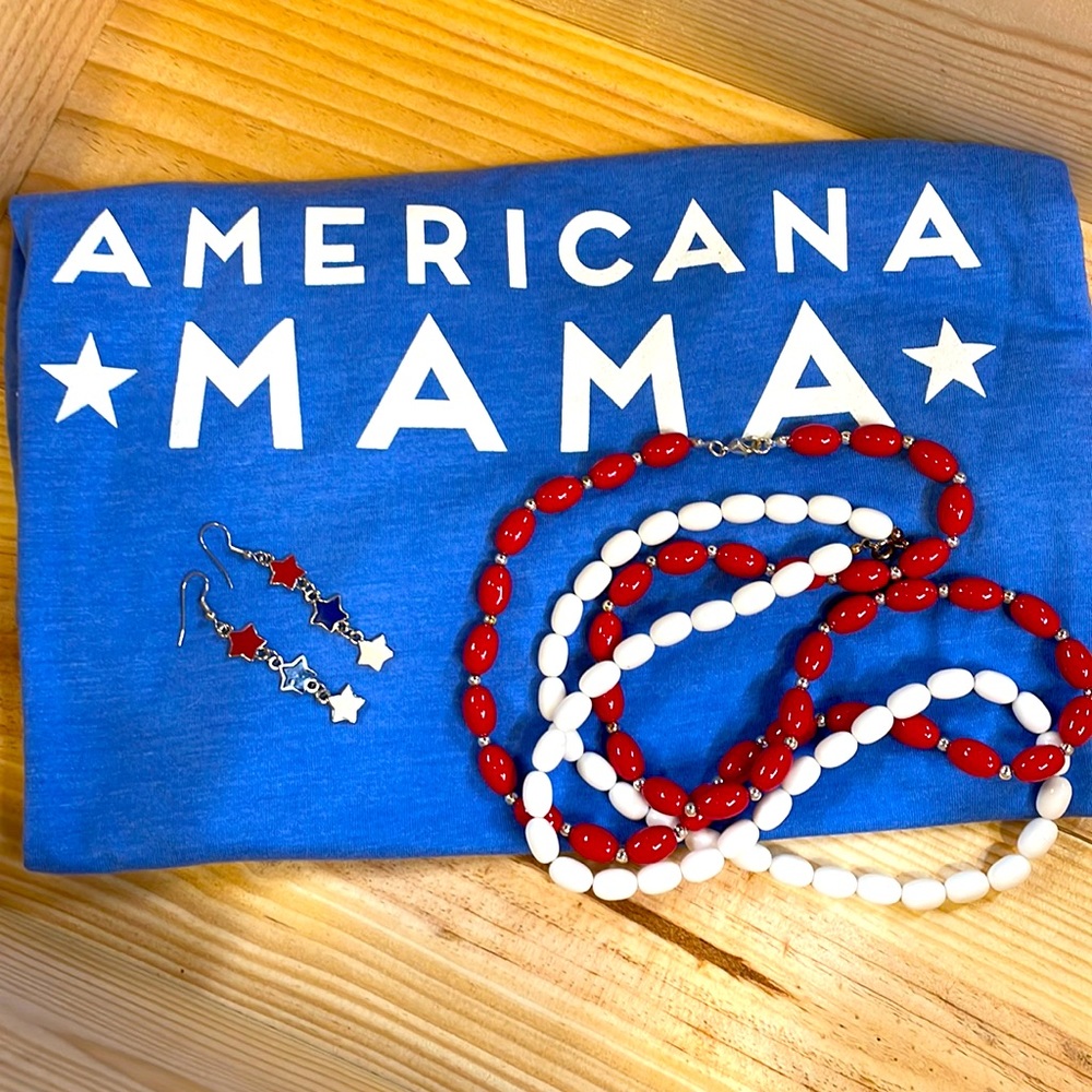 ❤️🤍💙 AMERICANA MAMA Red, White, and Blue Bundle ❤️🤍💙